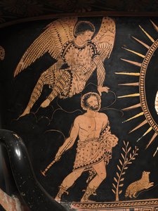 (Detail) einer rotfigurigen Lekythos