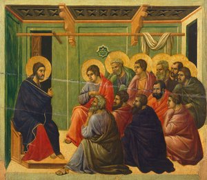 Christus wird von den Aposteln getrennt (Detail) von Duccio di Buoninsegna