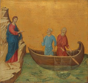 Der wunderbare Fischzug und die Berufung der Apostel Petrus und Andreas von Duccio di Buoninsegna