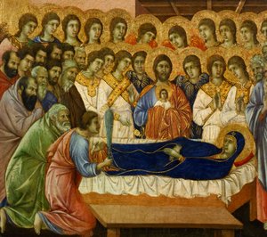 Dormitio Virginis (Der ewige Schlaf der Jungfrau) (Detail) von Duccio di Buoninsegna