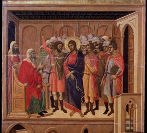 Jesus vor Annas. Maestà-Altarbild