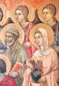 Maestà des Duccio-Altars in der Kathedrale von Siena (Detail) von Duccio di Buoninsegna