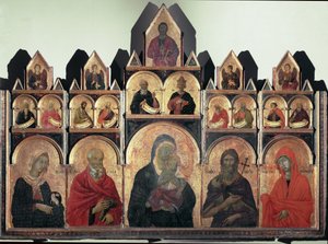 Polyptychon Nr. 47 - St. Agnes, St. Johannes, Jungfrau mit Kind, St. Johannes der Täufer und St. Maria Magdalena
