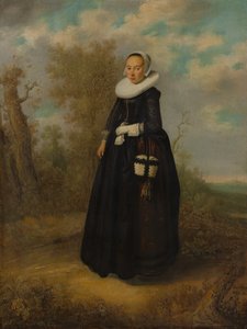 Eine junge Frau in einer Landschaft