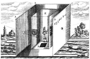 Camera Obscura, Illustration aus Athanasius Kirchers Ars Magna, Amsterdam, 1671 von Dutch School