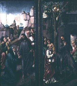 Christus nimmt Abschied von seiner Mutter; Einzug Christi in Jerusalem, um 1500