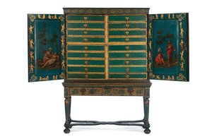 Sammlerschrank auf Ständer, ca. 1700-30 von Dutch School