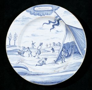 Delfter Teller, der Monat Januar