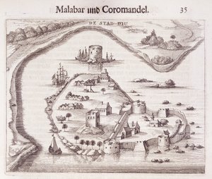 Niederländisches Fort an der Küste von Malabar, Ostindien von Dutch School