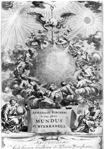 Frontispiz von Mundus Subterraneus von Athanasius Kircher (1602-80), 1664, Amsterdam