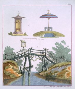 Gartendekorationen, aus Magazine of Garden Gems von G. van Laar, veröffentlicht 1802