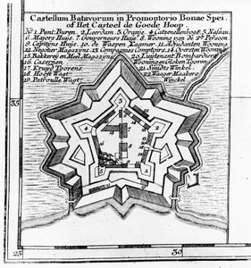 Plan des Batavischen Schlosses, Kap der Guten Hoffnung um 1803-1806