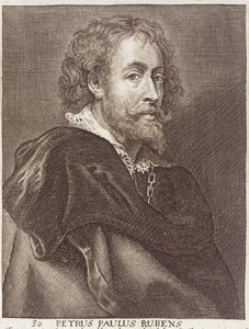 Porträt von Peter Paul Rubens (1577-1640) Tafel 30 aus einer Serie von Künstlerporträts, graviert von Joannes Meyssens (1612-70) von Dutch School