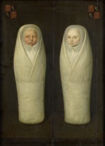 Porträt der eingewickelten Zwillinge: Die früh verstorbenen Kinder von Jacob de Graeff und Aeltge Boelens, ca. 1617