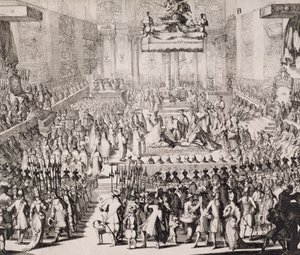 Die Krönung von Wilhelm von Oranien (1650-1702) und Maria (1662-94) in der Westminster Abbey, 21. April 1689