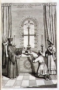 Das wundersame Kreuz des heiligen Thomas des Apostels in Meliapore in Indien, aus 