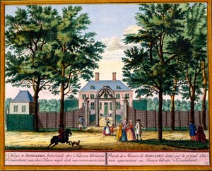 Ansicht des Schulpen-Hauses, aus Het Zeganpralent Kennemerlant von Hendrick de Leth und Matthias Brouerius Van Nidek, veröffentlicht ca. 1700-30