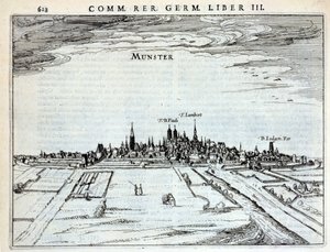 Ansicht der Stadt Münster, aus Rerum Germanicarum, von P. Bertin, Amsterdam 1616