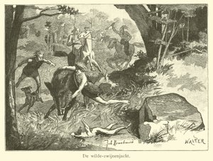 Wildschweinjagd von Dutch School