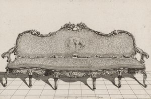 Canapé, zweite Hälfte des 18. Jahrhunderts (Kupferstich auf Büttenpapier) von Duval. A. (after)