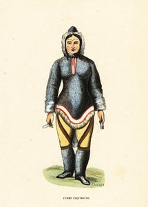 Inuit-Frau mit Gesichtstätowierungen, Mackenzie River, Yukon, Kanada
