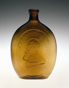 Figurierte Flasche, ca. 1847 von Dyottville Glass Works