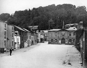 Eine Straße in Montgomery, Wales