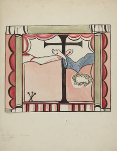 Detail des Hauptaltars in der Sanctuario-Kirche, Chimayo, 1935-1942 von E. Boyd