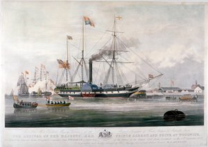 Königin Victoria und Prinz Albert bei ihrer Ankunft in der königlichen Werft, Woolwich, Kent, 1843