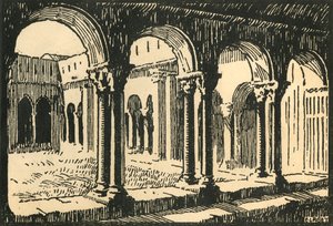 Die Kreuzgänge der Kirche von St-Trophime, um 1920