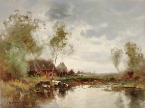 Landschaft mit Windmühle