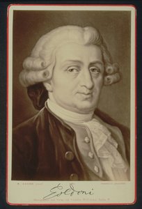 Porträt von Carlo Goldoni (1707-93) von E. after Hadler