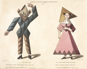 Pl.2 aus Mathematical Merry Thoughts, graviert von F.C. Hunt, um 1820-30