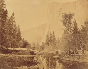Tutokanula. Tal des Yosemite. (Der große Häuptling) "El Capitan." 3500 Fuß hoch.