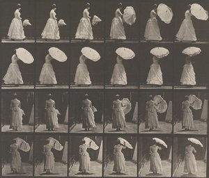 Frau öffnet Sonnenschirm, 1883-86, gedruckt 1887