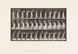 Gehen, einen Fächer schwenken von Eadweard Muybridge