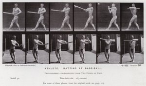 Die menschliche Figur in Bewegung: Athlet, schlagen beim Baseball von Eadweard Muybridge