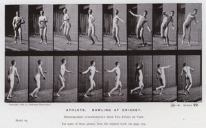 Die menschliche Figur in Bewegung: Athlet, Cricket spielend von Eadweard Muybridge