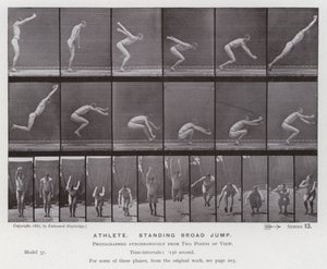Die menschliche Figur in Bewegung: Athlet, der einen Weitsprung macht von Eadweard Muybridge