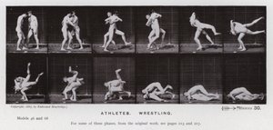 Die menschliche Figur in Bewegung: Athleten, ringend von Eadweard Muybridge