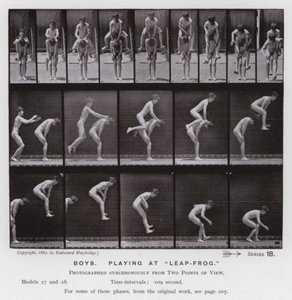 Die menschliche Figur in Bewegung: Jungen, Spielen "Bockspringen" von Eadweard Muybridge