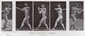 Die menschliche Figur in Bewegung: Phasen beim Baseballschlagen von Eadweard Muybridge