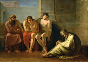 Der trauernde Hiob und seine Freunde von Eberhard Waechter