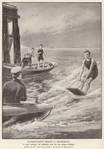 Wasserski hinter einem Motorboot von Edgar Alfred (after) Holloway