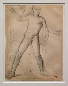 Alexander und Bein-Studie. Um 1859-1861. Schwarze Tinte und Graphit auf Papier