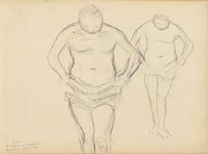Kopien von Cézannes Badenden von Edgar Degas