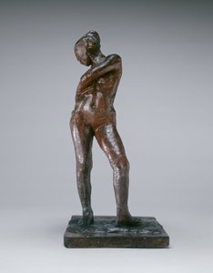 Tänzerin befestigt das Band ihrer Strumpfhose, ca. 1885-1890
