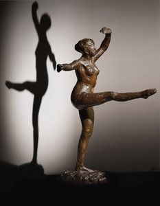 Tänzerin, vierte Position vorne, auf linkem Bein, dritte Studie, ca. 1882-1885; ca. 1919-1937