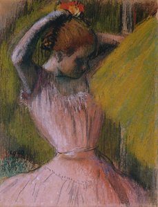 Tänzerin, die ihr Haar richtet, ca. 1900-1912