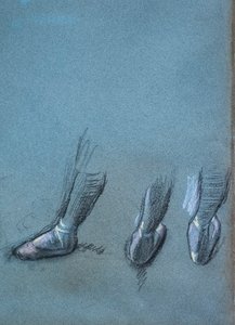 Tänzerin von hinten und drei Fußstudien (Detail)